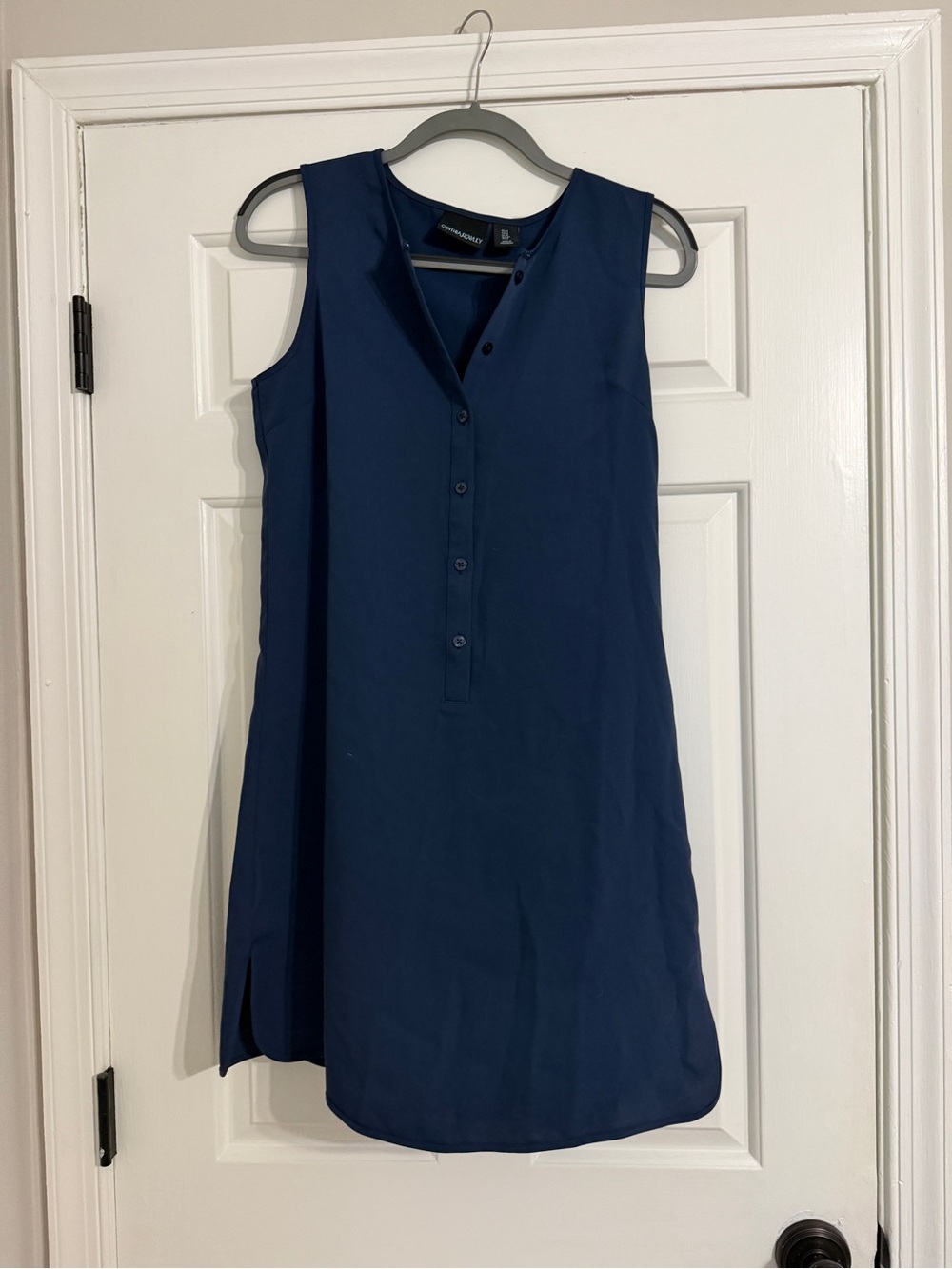 Cynthia Rowley Sleeveless Navy Button-Front Tunic